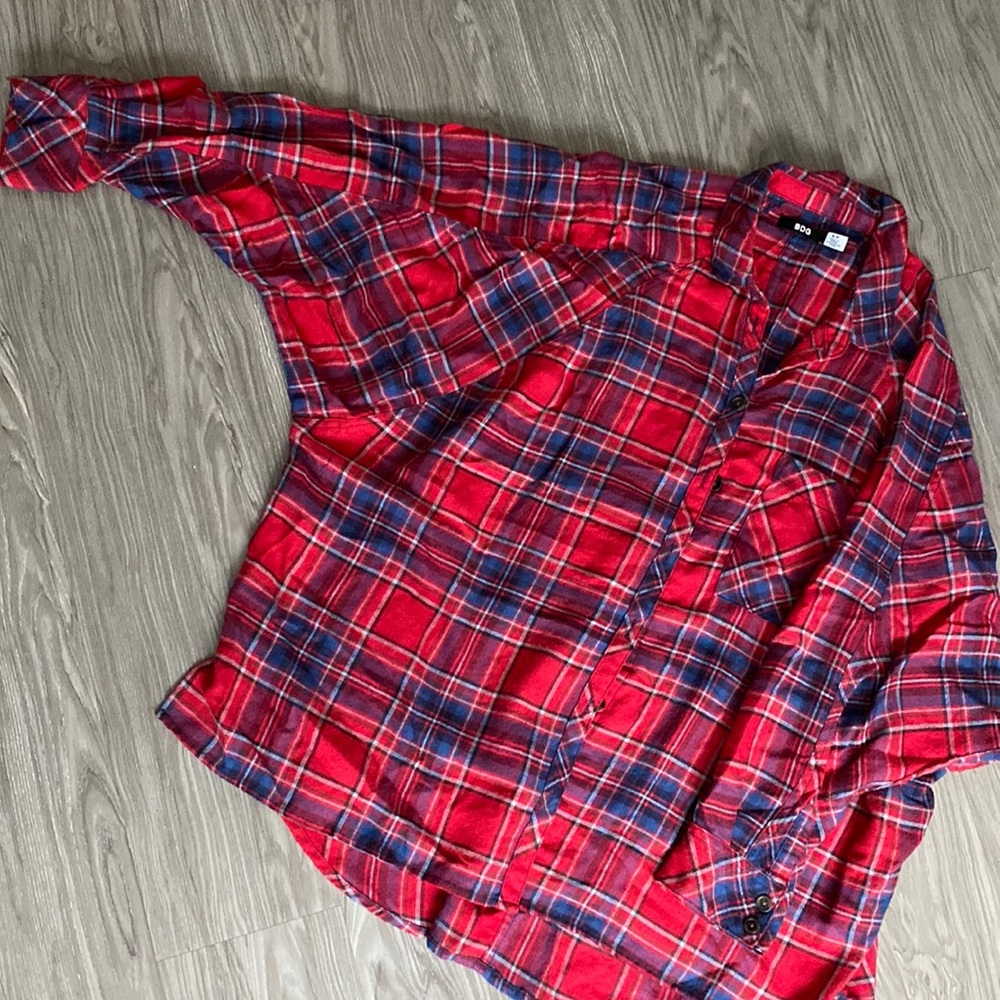 BDG red oversized flannel